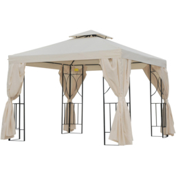 Outsunny 3 x 3m 2-Tier Beige Gazebo with Side Walls - Size: 265 x 295 x 295cm - Cream - Wilko - thumbnail 3