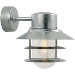 Nordlux Blokhus Galvanised Down Wall Light - Size: 23 x 22 x 23cm - Silver - Wilko