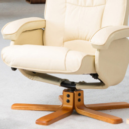 Artemis Home Severn Cream Swivel Recliner Chair with Footstool - Size: Single - Beige - Wilko - thumbnail 3