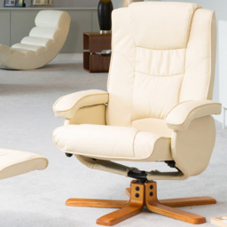 Artemis Home Severn Cream Swivel Recliner Chair with Footstool - Size: Single - Beige - Wilko - thumbnail 4