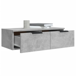 vidaXL 2 Drawer Concrete Grey Wall Mounted Cabinet - Size: 20 x 68 x 30cm - Wilko - thumbnail 5
