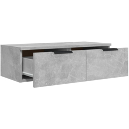 vidaXL 2 Drawer Concrete Grey Wall Mounted Cabinet - Size: 20 x 68 x 30cm - Wilko - thumbnail 6