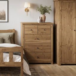 Havana 5 Drawer Pine Chest of Drawers - Brown - LPD Home - Wilko - thumbnail 6