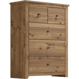 Havana 5 Drawer Pine Chest of Drawers - Brown - LPD Home - Wilko - thumbnail 4