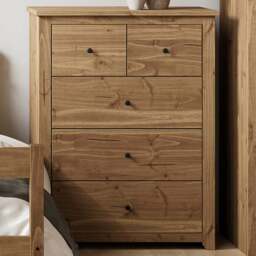 Havana 5 Drawer Pine Chest of Drawers - Brown - LPD Home - Wilko - thumbnail 1