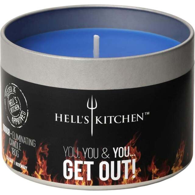 Hell's Kitchen Sea Salt and Rosemary Scented Candle - Size: 7.5 x 9.2 x 9.2cm - Navy - Hells Kitchen - Wilko - image 1