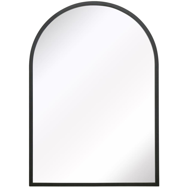 MirrorOutlet The Arcus Black Framed Arched Garden Wall Mirror 100 x 70cm - Size: 100 x 70 x 3cm - Wilko - image 1