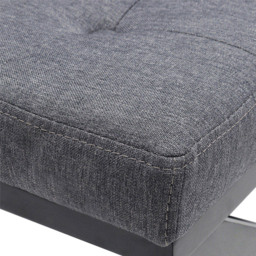 Living and Home Grey Rectangle Linen Buttoned X-shaped Legs Footstool - Size: 45 x 61 x 46cm - Wilko - thumbnail 5