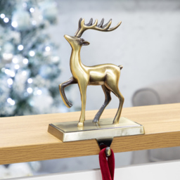The Christmas Workshop Antique Gold Reindeer Stocking Hanging Decoration - Wilko - thumbnail 3