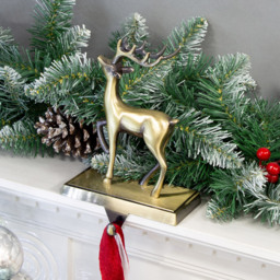 The Christmas Workshop Antique Gold Reindeer Stocking Hanging Decoration - Wilko - thumbnail 5