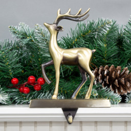 The Christmas Workshop Antique Gold Reindeer Stocking Hanging Decoration - Wilko - thumbnail 4