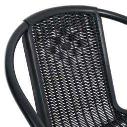 Living and Home Wicker 2 Seater Black Square Patio Set - Wilko - thumbnail 6