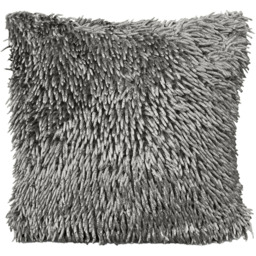 Velosso Silver Shaggy Chenille Filled Cushion 43 x 43cm 2 Pack - Wilko