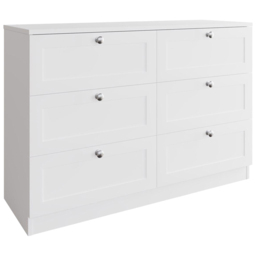 FWStyle Artus 6 Drawer White Panelled Chest of Drawers - Wilko - thumbnail 3