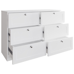 FWStyle Artus 6 Drawer White Panelled Chest of Drawers - Wilko - thumbnail 4