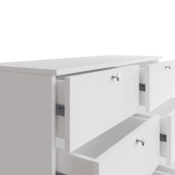 FWStyle Artus 6 Drawer White Panelled Chest of Drawers - Wilko - thumbnail 6
