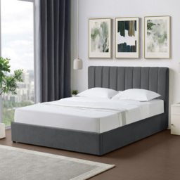 Brooklyn Evelynne King Size Dark Grey Linen Ottoman Bed - Wilko - thumbnail 3