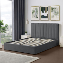Brooklyn Evelynne King Size Dark Grey Linen Ottoman Bed - Wilko - thumbnail 6