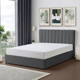 Brooklyn Evelynne King Size Dark Grey Linen Ottoman Bed - Wilko - thumbnail 5