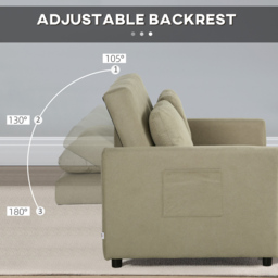 Portland 2 Seater Light Brown Sofa Bed - Wilko - thumbnail 7