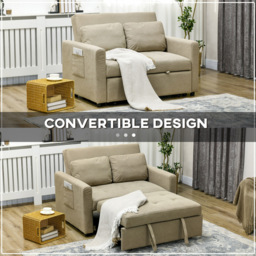 Portland 2 Seater Light Brown Sofa Bed - Wilko - thumbnail 6