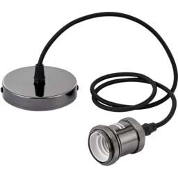 Innoteck Pearl Black Vintage Ceiling Pendant E27 Lamp Holder 60W - Size: 120 x 10 x 10cm - Wilko - thumbnail 1