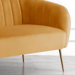 Matilda 2 Seater Yellow Velvet Sofa - Artemis Home - Wilko - thumbnail 4