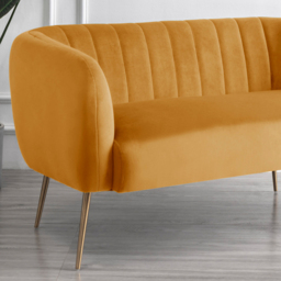 Matilda 2 Seater Yellow Velvet Sofa - Artemis Home - Wilko - thumbnail 3