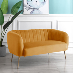 Matilda 2 Seater Yellow Velvet Sofa - Artemis Home - Wilko - thumbnail 5