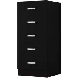 FWStyle Tunis Matt Black 5 Drawer Slim Chest - Wilko - thumbnail 3