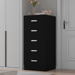 FWStyle Tunis Matt Black 5 Drawer Slim Chest - Wilko - thumbnail 7