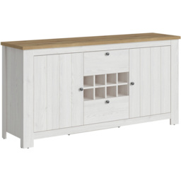 Florence Celesto 2 Door 2 Drawer White and Oak Sideboard with Wine Rack - Size: 46 x 177 x 89cm - Furniture to Go - Wilko - thumbnail 3