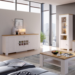 Florence Celesto 2 Door 2 Drawer White and Oak Sideboard with Wine Rack - Size: 46 x 177 x 89cm - Furniture to Go - Wilko - thumbnail 7