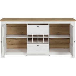 Florence Celesto 2 Door 2 Drawer White and Oak Sideboard with Wine Rack - Size: 46 x 177 x 89cm - Furniture to Go - Wilko - thumbnail 4