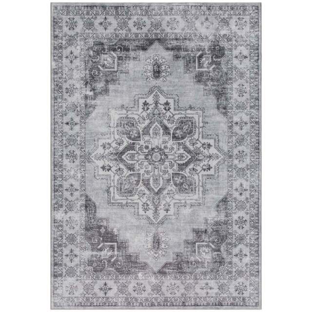 HOMCOM Grey Floral Flannel Non Slip Rug 230 x 160cm - Size: 12 x 34 x 44cm - Wilko - image 1
