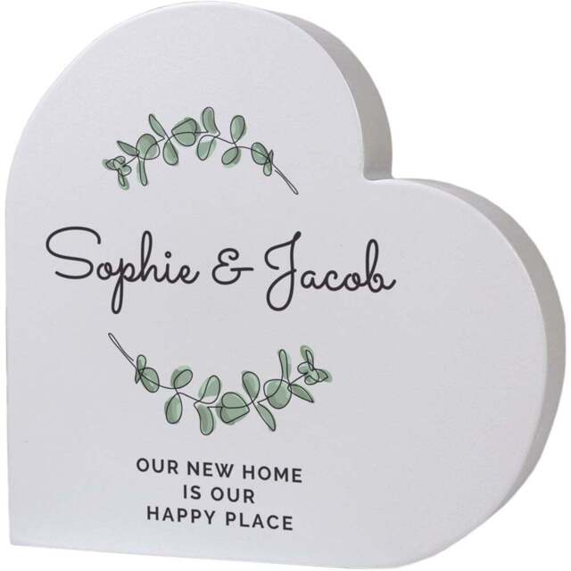 Personalised Memento Personalised Botanical Free Standing Heart Ornament - Size: 1.5 x 1.5 x 0.3cm - Grey - Wilko - image 1