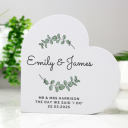 Personalised Memento Personalised Botanical Free Standing Heart Ornament - Size: 1.5 x 1.5 x 0.3cm - Grey - Wilko - thumbnail 4