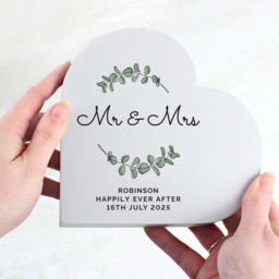Personalised Memento Personalised Botanical Free Standing Heart Ornament - Size: 1.5 x 1.5 x 0.3cm - Grey - Wilko - thumbnail 3