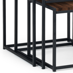 Julian Bowen Tribeca Walnut Nest of Tables Set of 3 - Size: 45 x 45 x 45cm - Black - Wilko - thumbnail 5