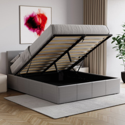 VIDA DESIGNS Lisbon Double Grey Faux Leather Ottoman Bed - Wilko - thumbnail 5
