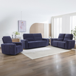 Holborton Manual Recliner Sofa Navy Blue 3 - Size: 3 Seater - Wilko - thumbnail 4