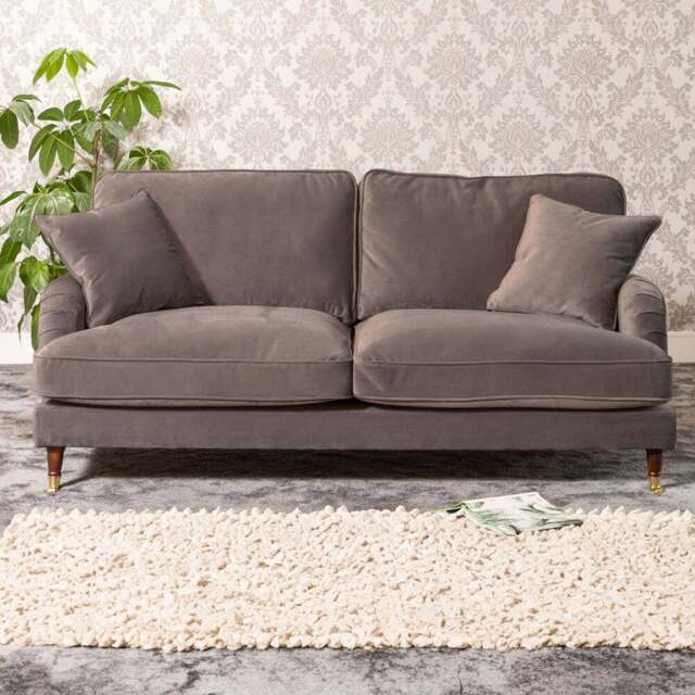 Mackenzie 2 Seater Taupe Plush Velvet Sofa - Artemis Home - Wilko - image 1