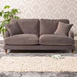 Mackenzie 2 Seater Taupe Plush Velvet Sofa - Artemis Home - Wilko