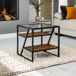 Artemis Home Cascade Glass Top Side Table - Size: 55.5 x 55 x 55cm - Clear - Wilko - thumbnail 4