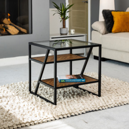 Artemis Home Cascade Glass Top Side Table - Size: 55.5 x 55 x 55cm - Clear - Wilko - thumbnail 3