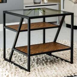 Artemis Home Cascade Glass Top Side Table - Size: 55.5 x 55 x 55cm - Clear - Wilko - thumbnail 1