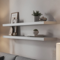 Harbour Housewares 100cm 2 Pack White Floating Wall Shelf - Size: 23.5 x 100 x 3.8cm - Wilko - thumbnail 1