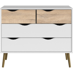 Florence 4 Drawer White and Oak Chest of Drawers - Furniture to Go - Wilko - thumbnail 4