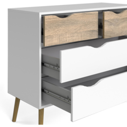 Florence 4 Drawer White and Oak Chest of Drawers - Furniture to Go - Wilko - thumbnail 6