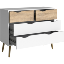 Florence 4 Drawer White and Oak Chest of Drawers - Furniture to Go - Wilko - thumbnail 5